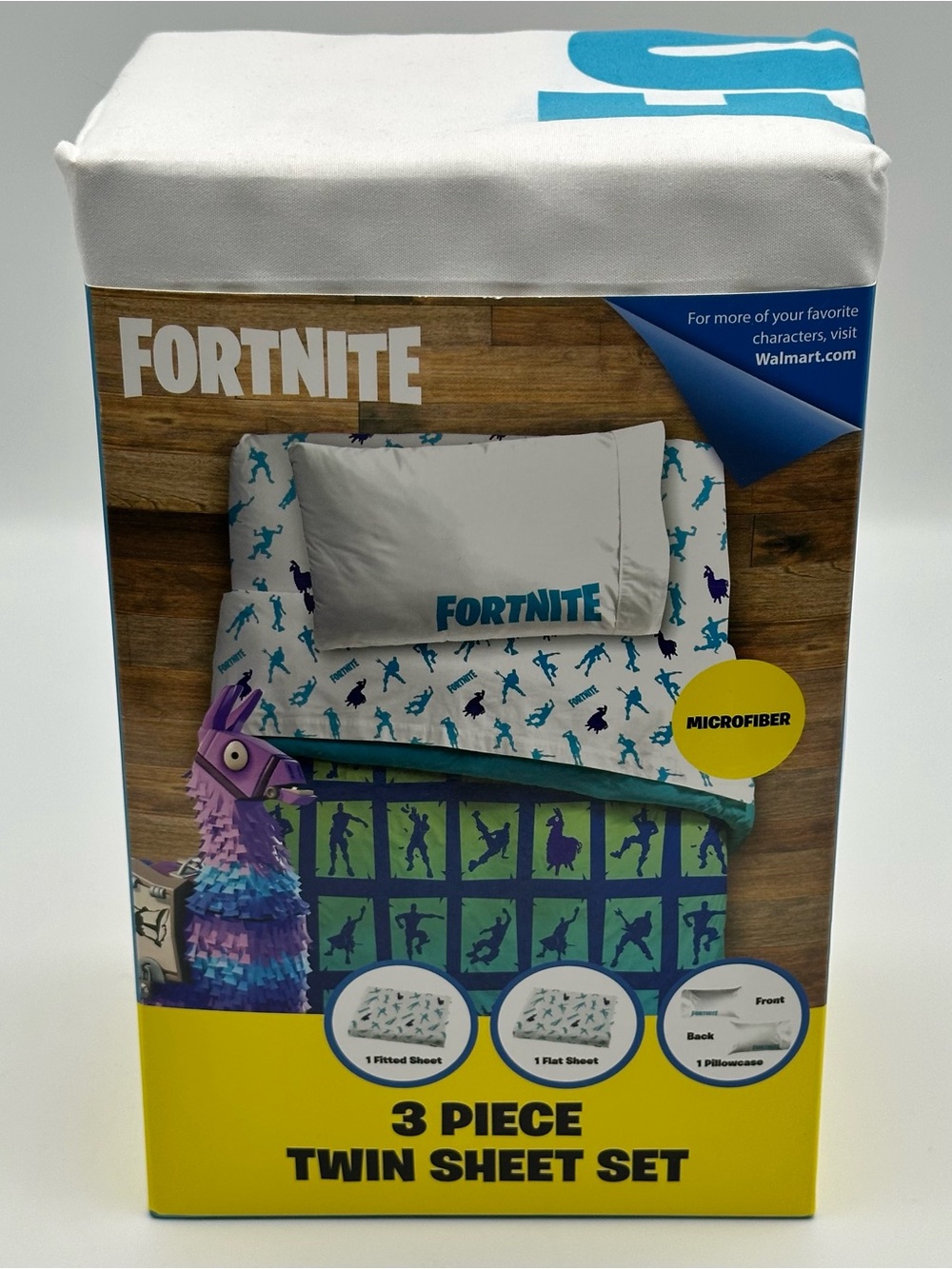 Fortnite Llama 3 Piece Microfiber Twin Bedding Sheet Set & Pillowcase Kids Teens